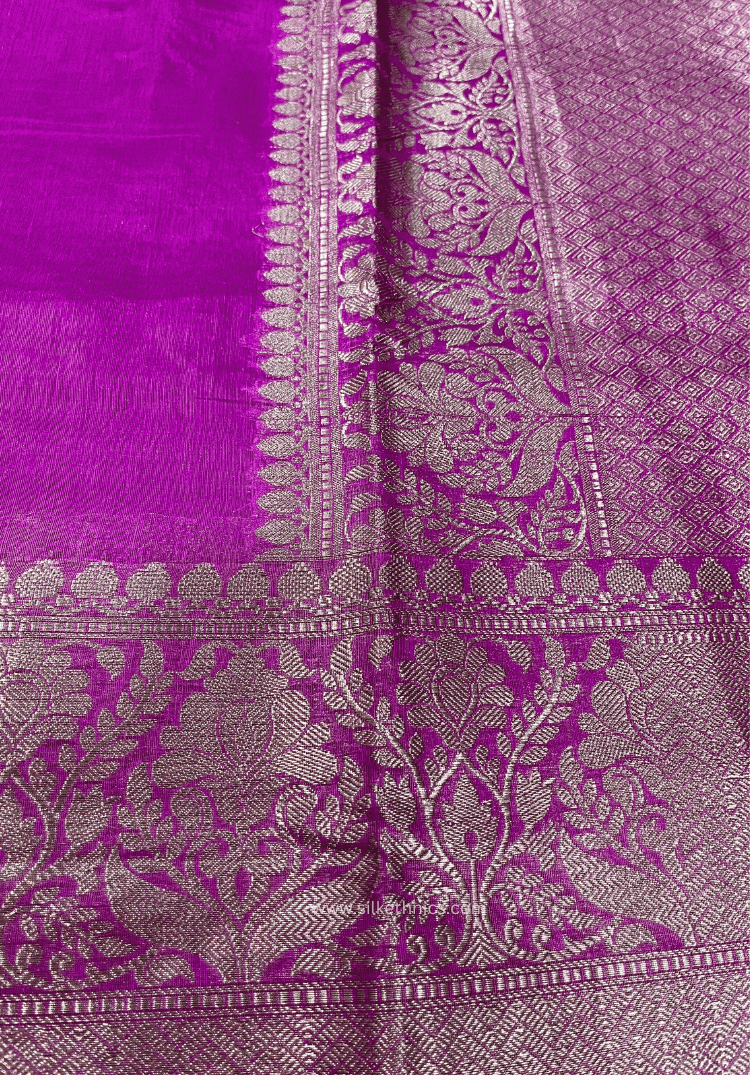 Pink Srija Banarasi linen saree