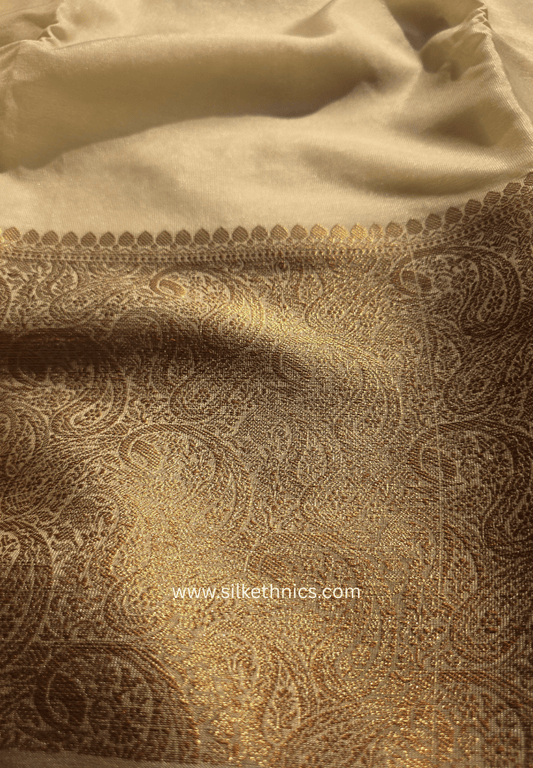 Ivory Banarasi Warm Silk Zari Weaving saree