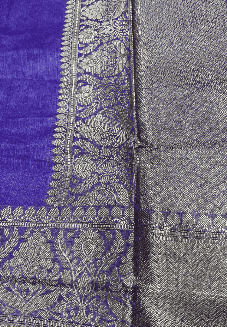 Violet Srija Banarasi linen saree