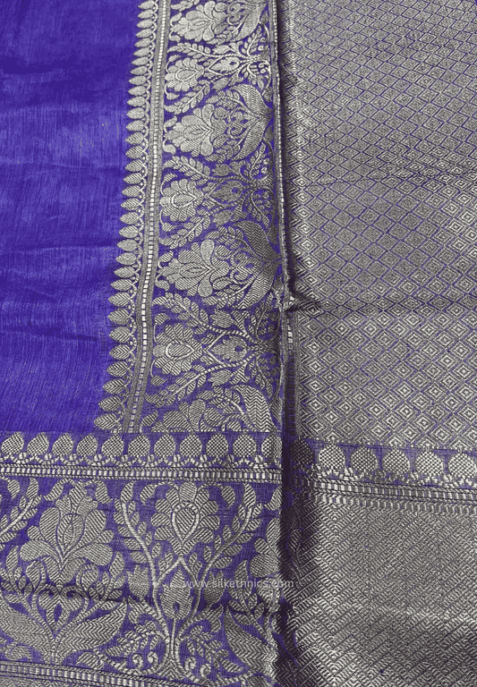 Violet Srija Banarasi linen saree