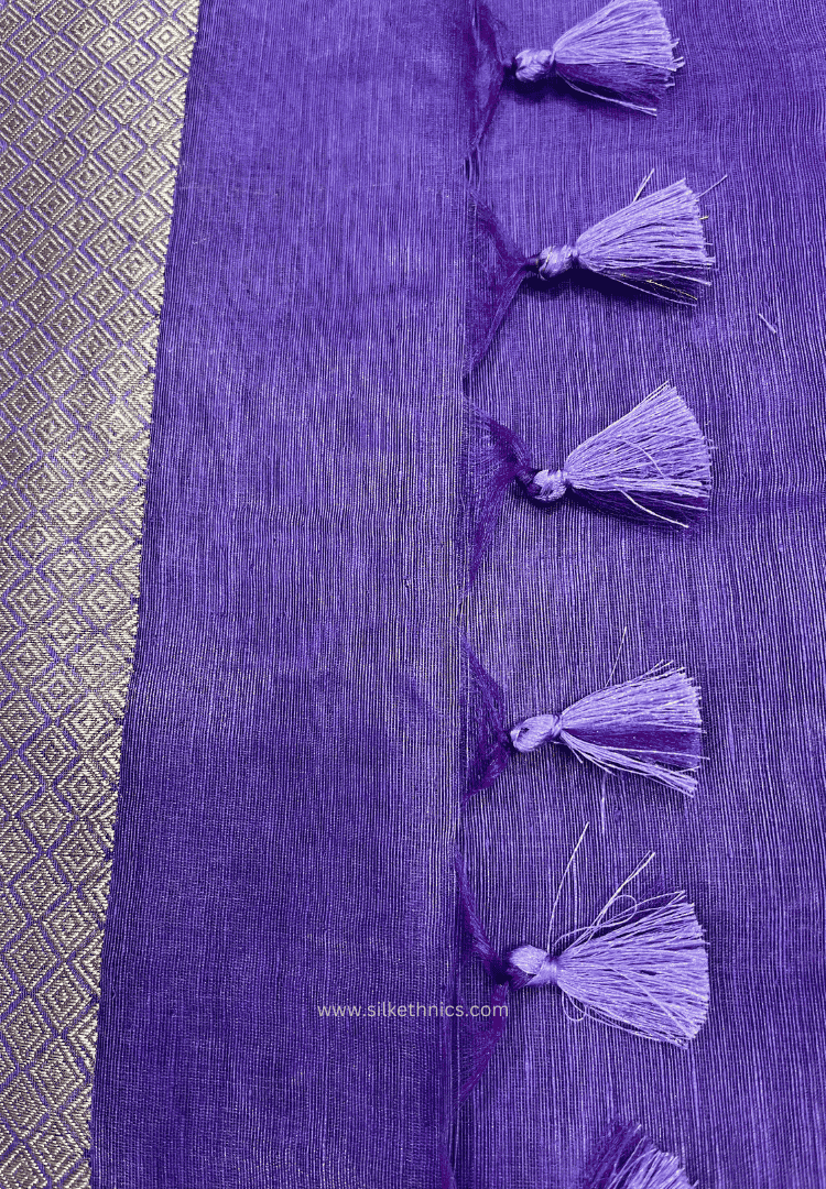 Violet Srija Banarasi linen saree