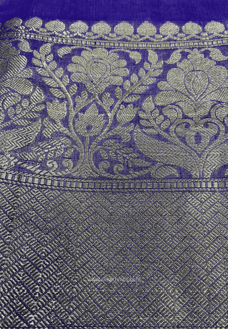 Violet Srija Banarasi linen saree
