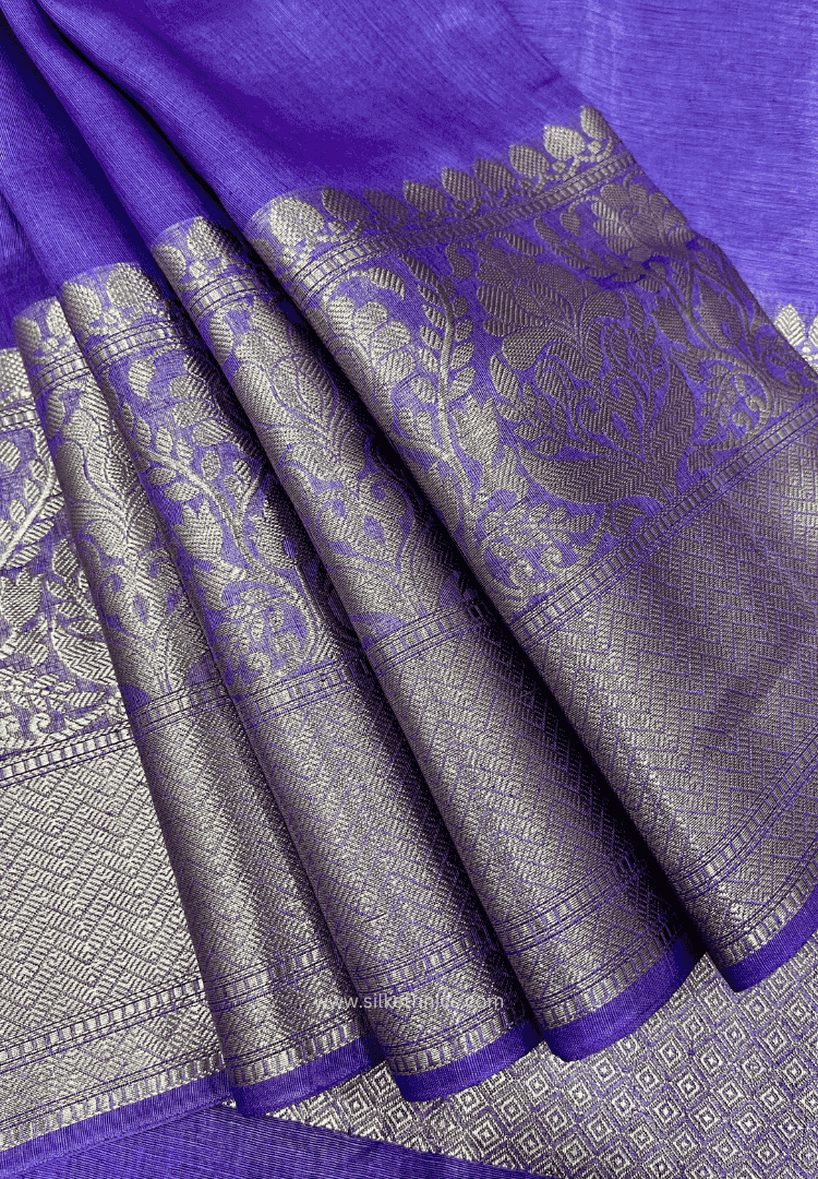 Violet Srija Banarasi linen saree