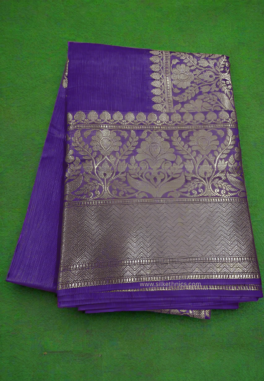 Violet Srija Banarasi linen saree