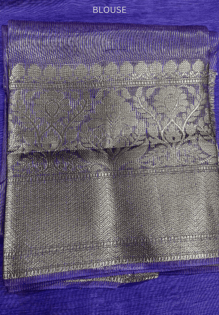 Violet Srija Banarasi linen saree