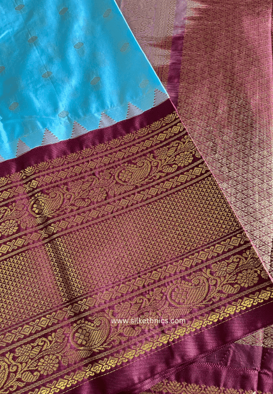 Gadwal Grace Blue Radiance silk saree