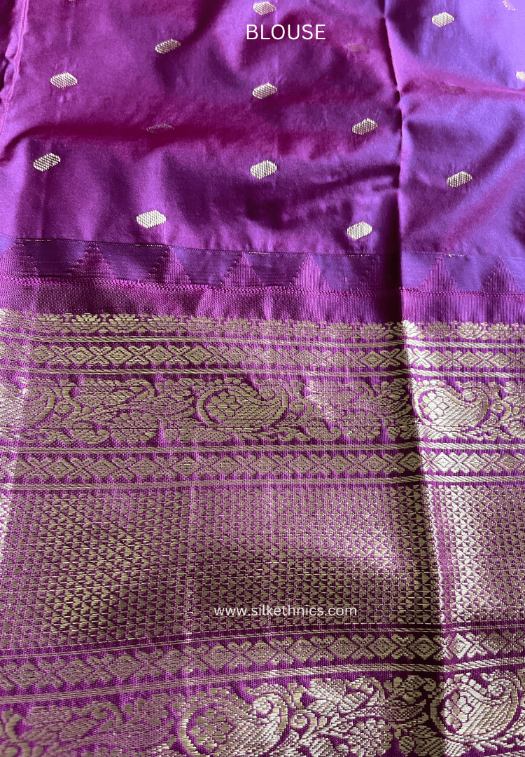 Gadwal Grace Blue Radiance silk saree