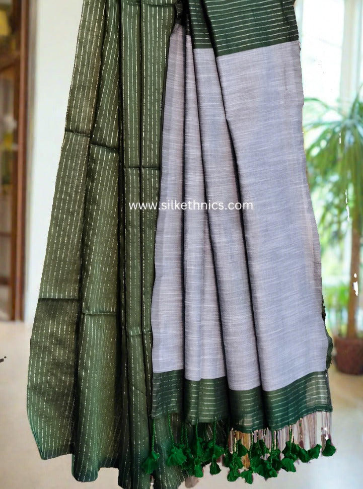 Olive green Anagha handloom saree