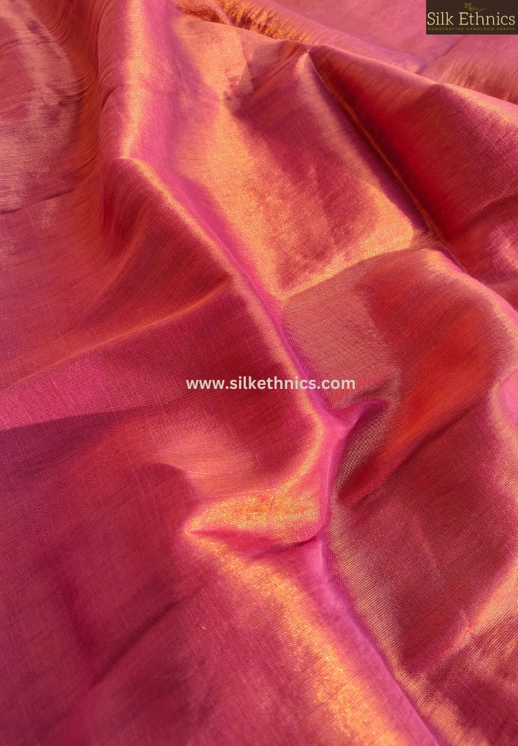 Coral Rose Gold Raaga handloom tissue saree