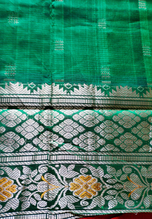 Emerald Green pure Mangalagiri silk saree | Anaya collection