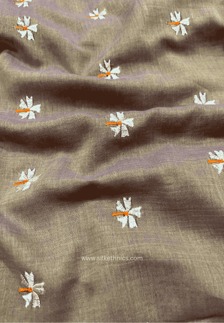 Beige Rangreet embroidered saree
