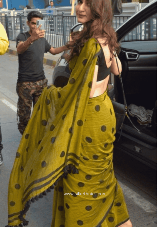 Olive green Rangreet Polka saree