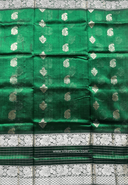 Forest Green pure Mangalagiri silk saree | Anaya collection