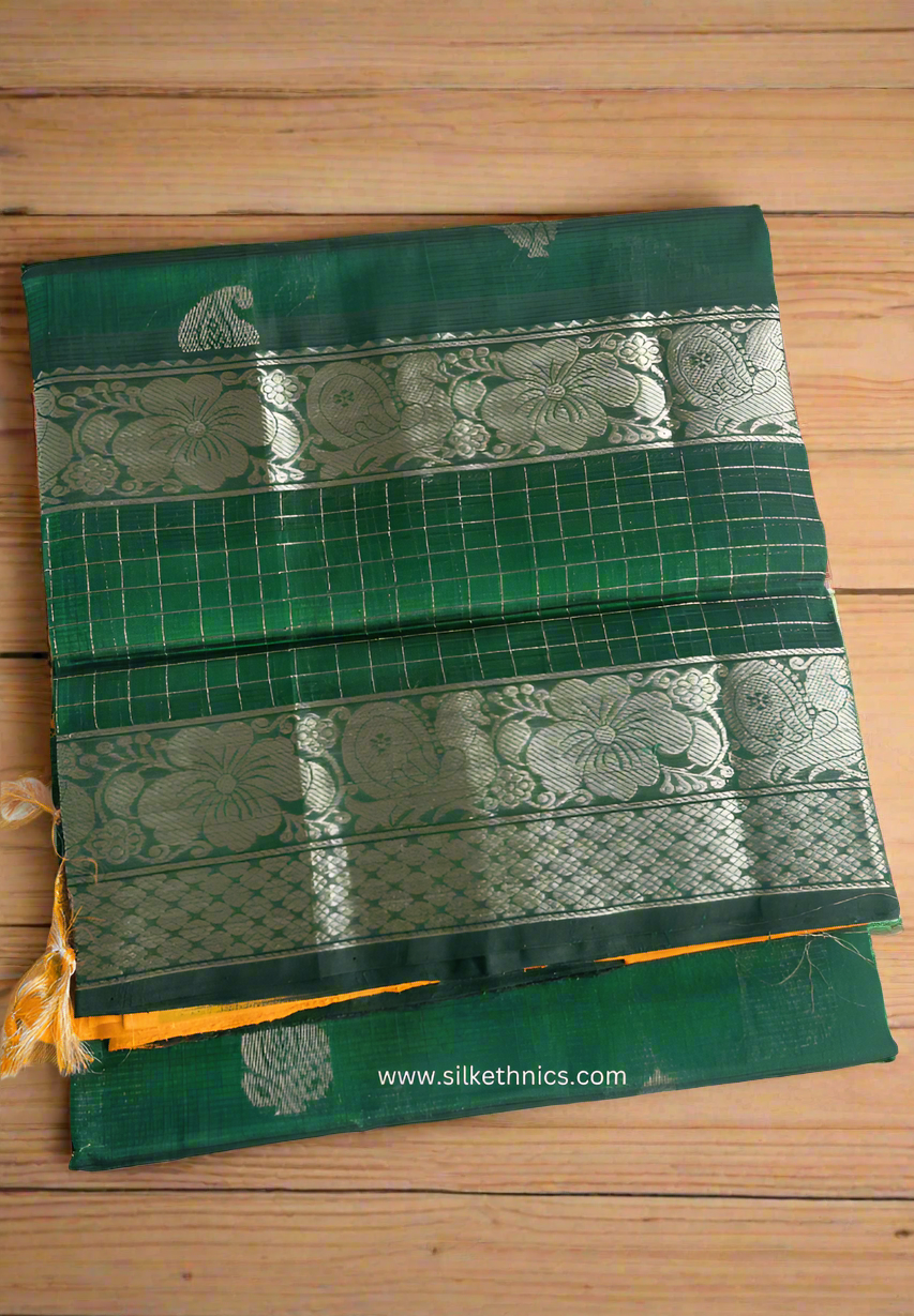 Anaya Forest Green Mangalagiri silk saree