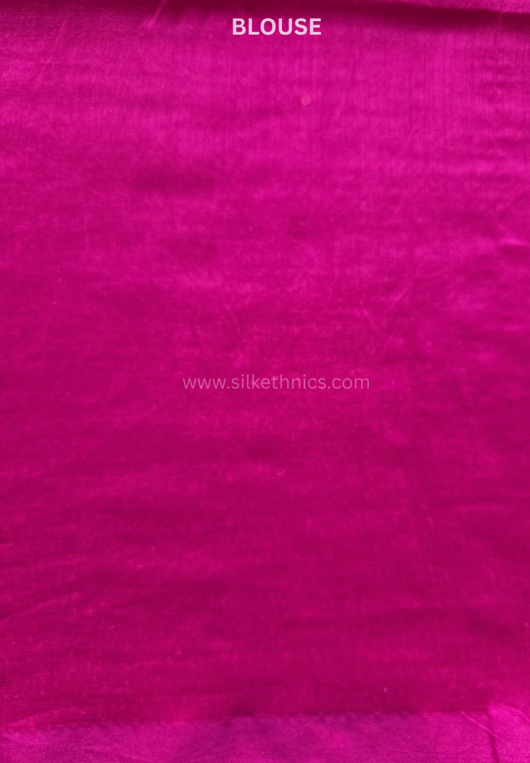 Hot Pink pure handloom mulcotton Ruhani saree