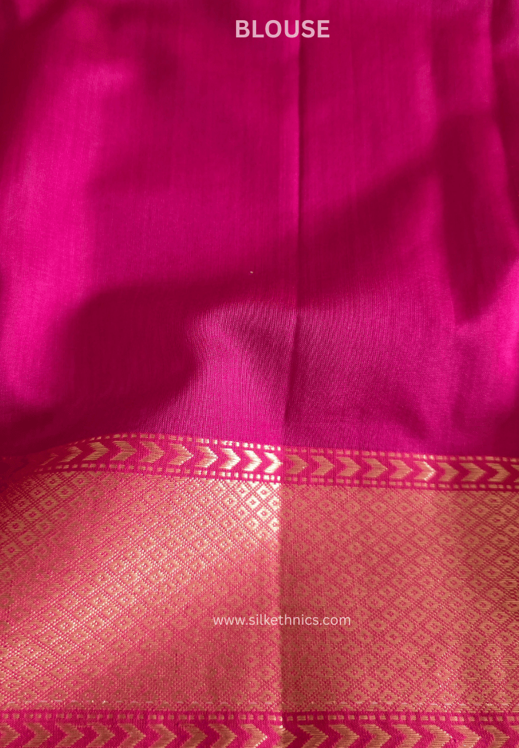 Ruby Red Maheshwari Pure Handloom Silk saree