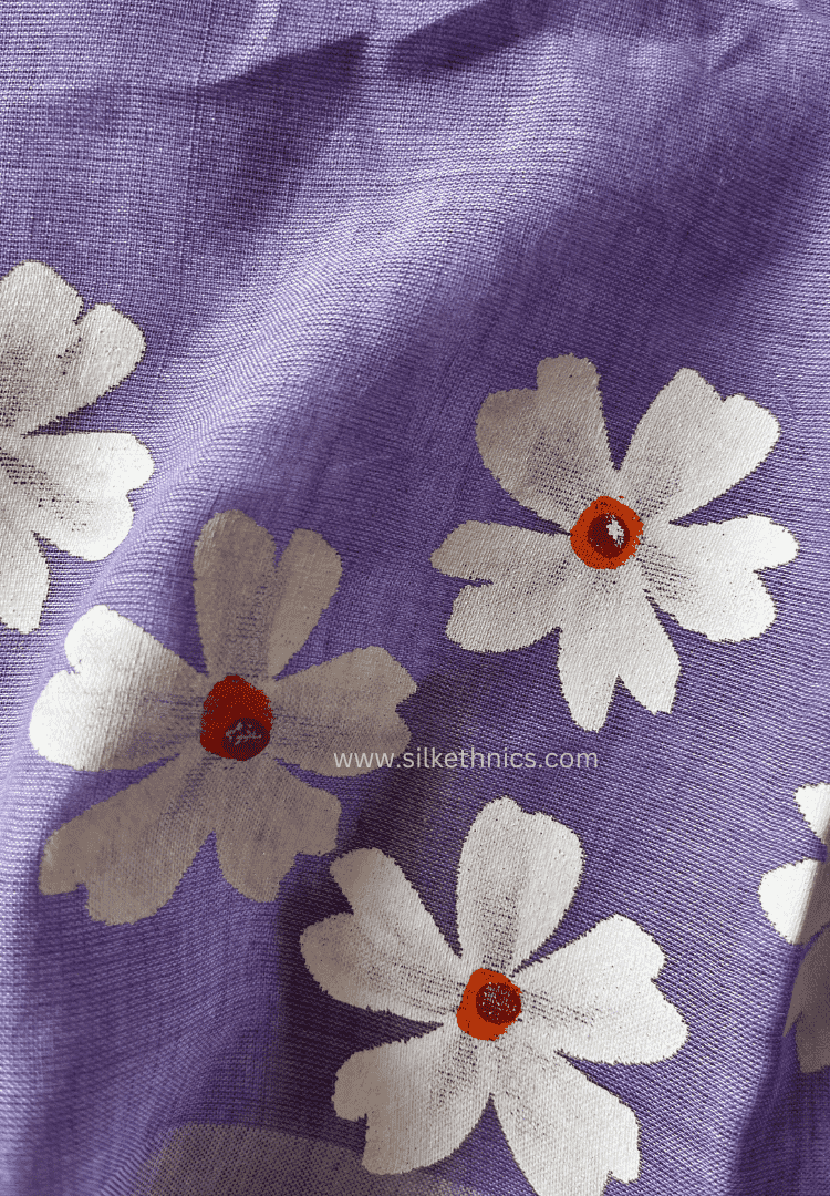 Lavender Swetha mulcotton saree