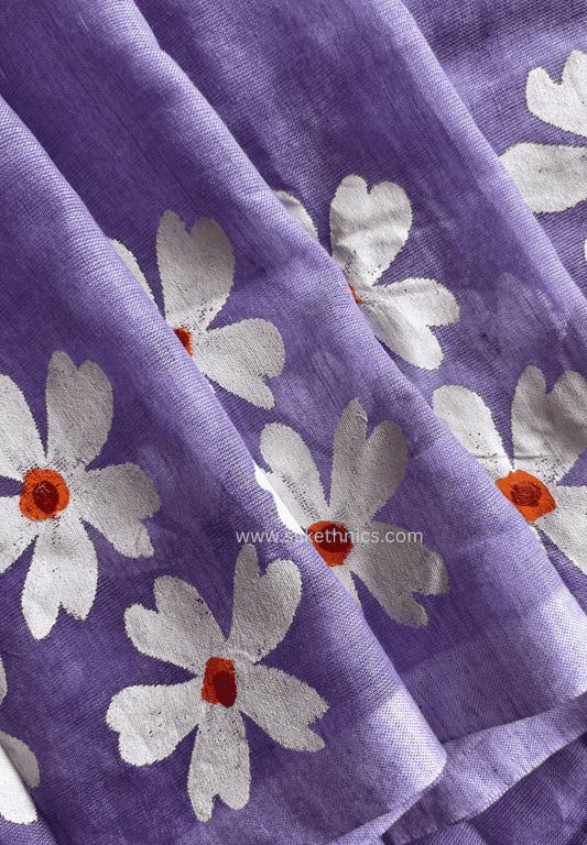 Lavender Swetha mulcotton saree