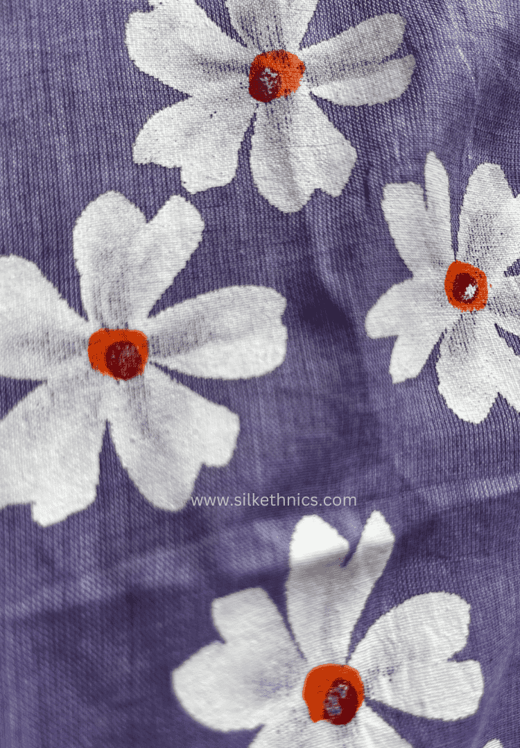 Lavender Swetha mulcotton saree