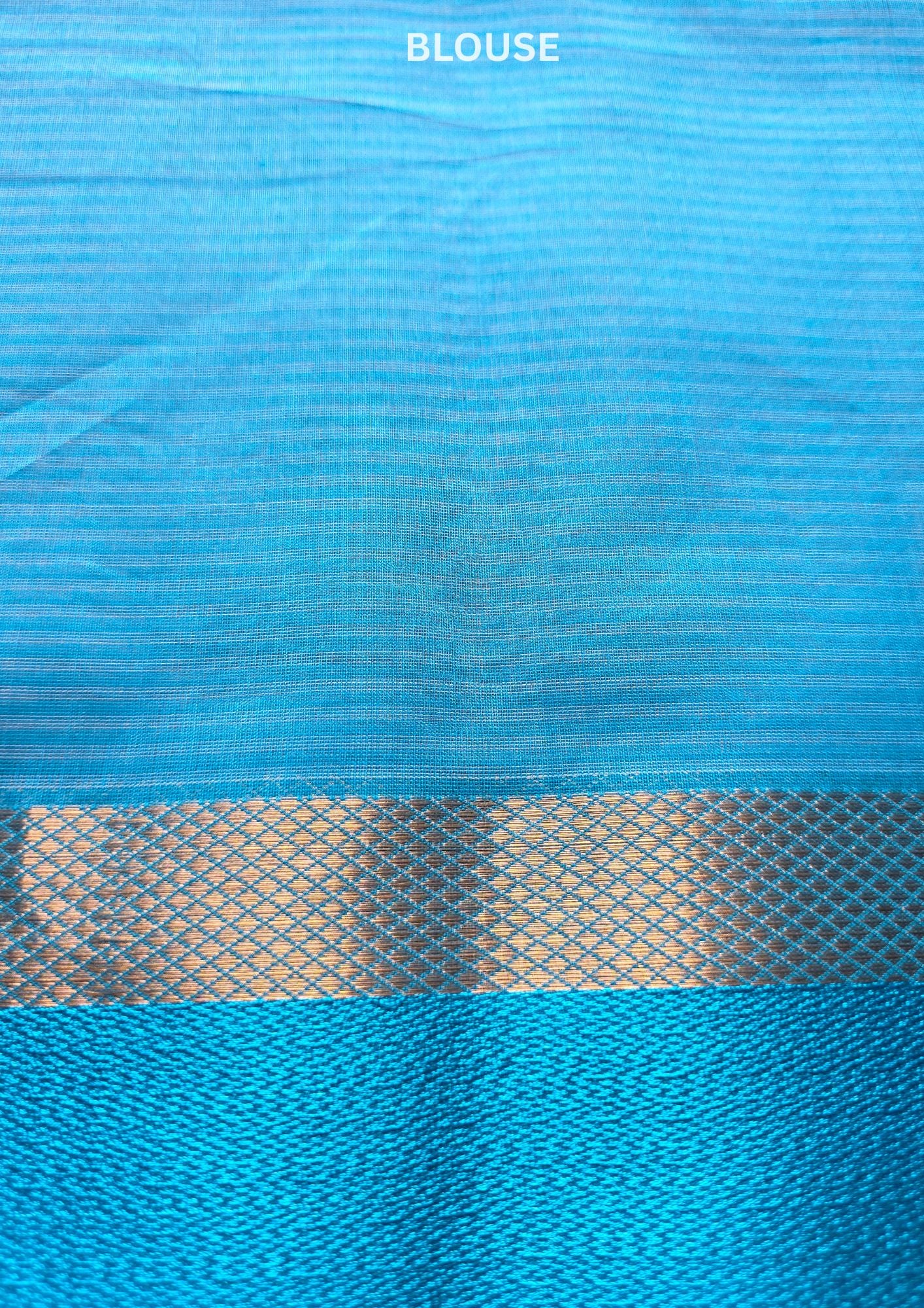 Sky Blue Maheshwari Pure Handloom Silk saree
