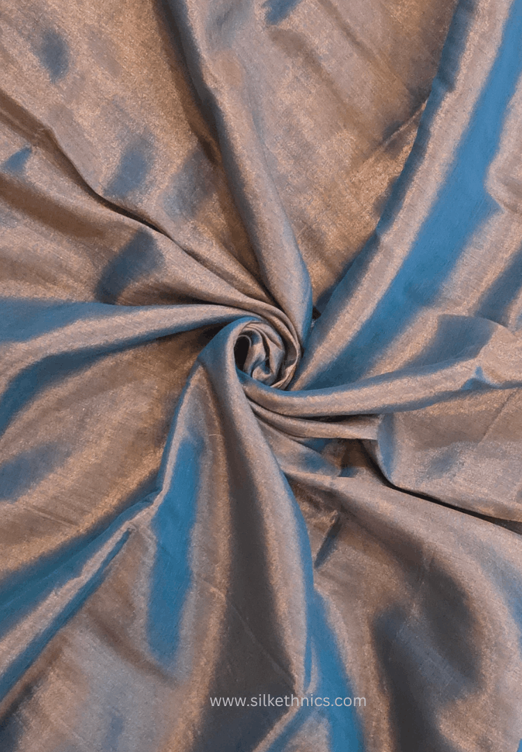 Metallic Blue Raaga handloom tissue saree - Mrinalika