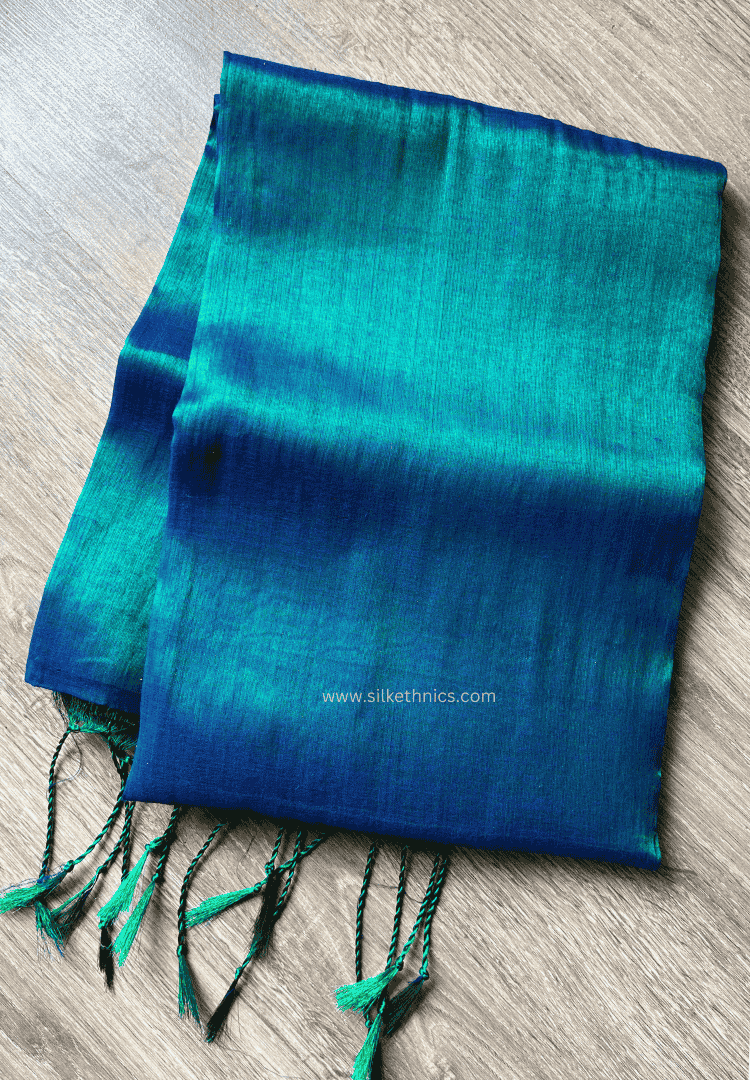 Metallic green Raga tissue saree