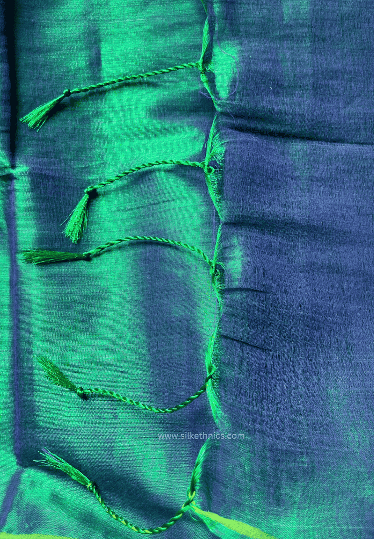 Metallic green Raga tissue saree