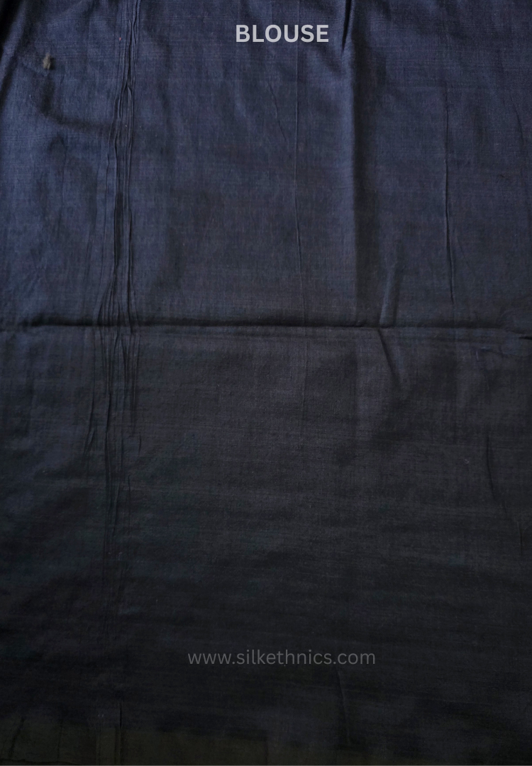 Navy Blue pure handloom mulcotton Ruhani saree