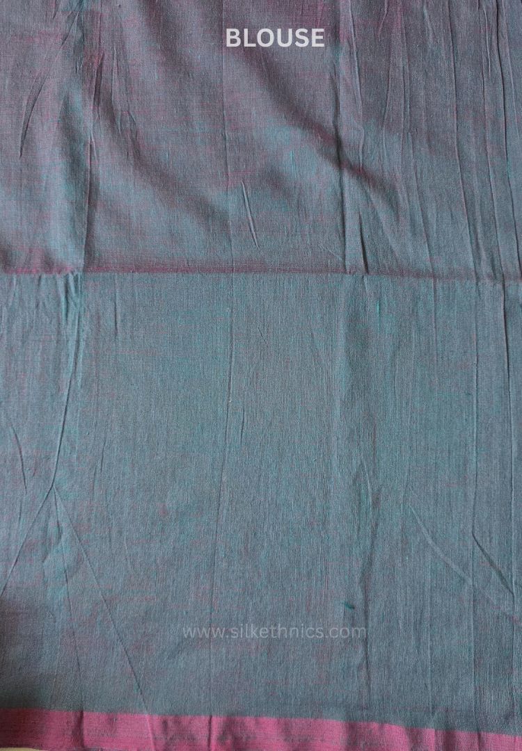 Peacock Mist pure handloom mulcotton Ruhani saree