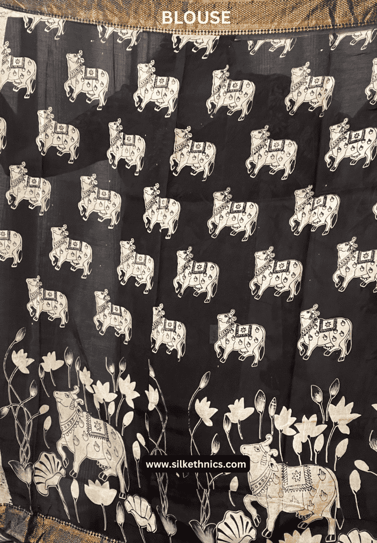 Pichwai Kalamkari Silk saree