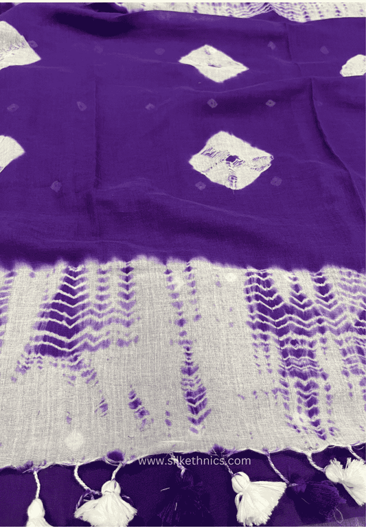 Purple tie and dye Rangreet saree