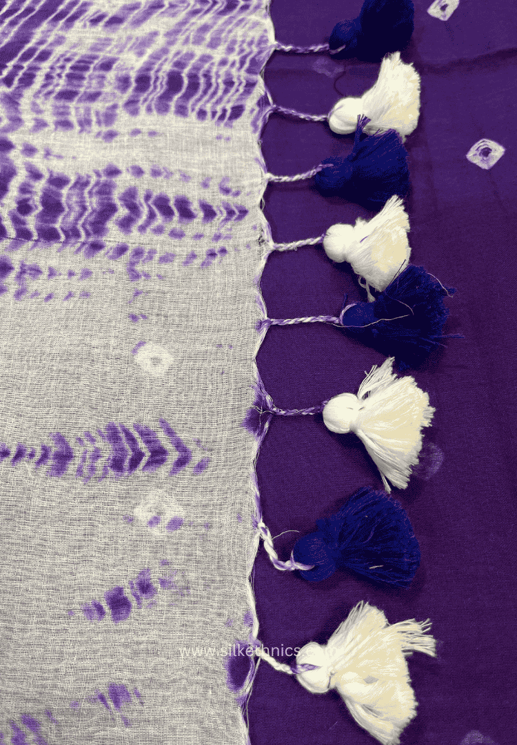 Purple tie and dye Rangreet saree