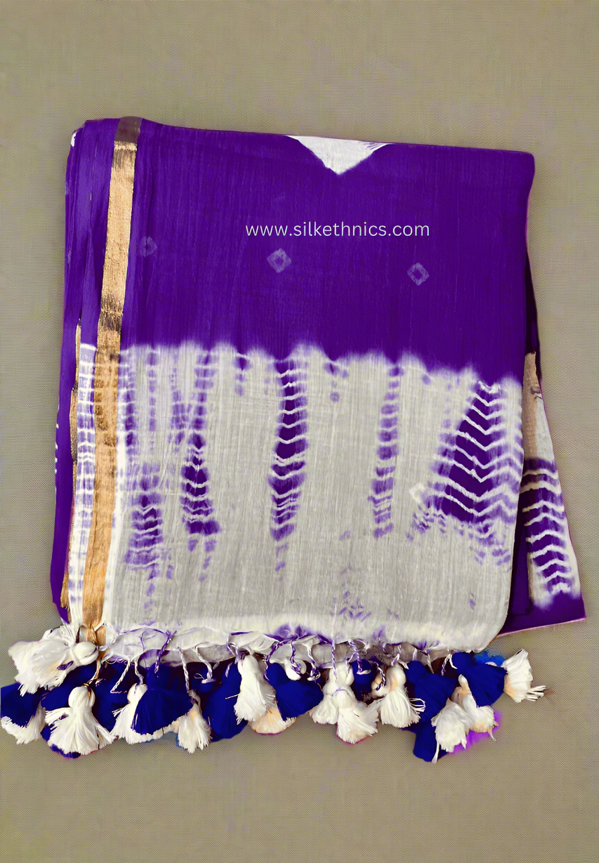 Purple tie and dye Rangreet saree