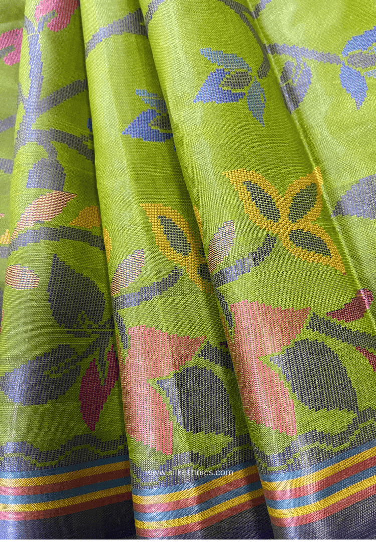 Fern green Royal Rajshahi saree