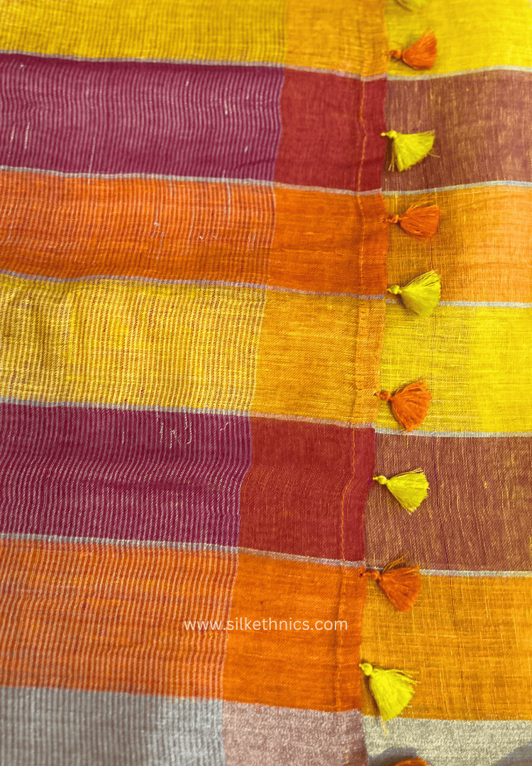 Festive Checks Varnika linen saree