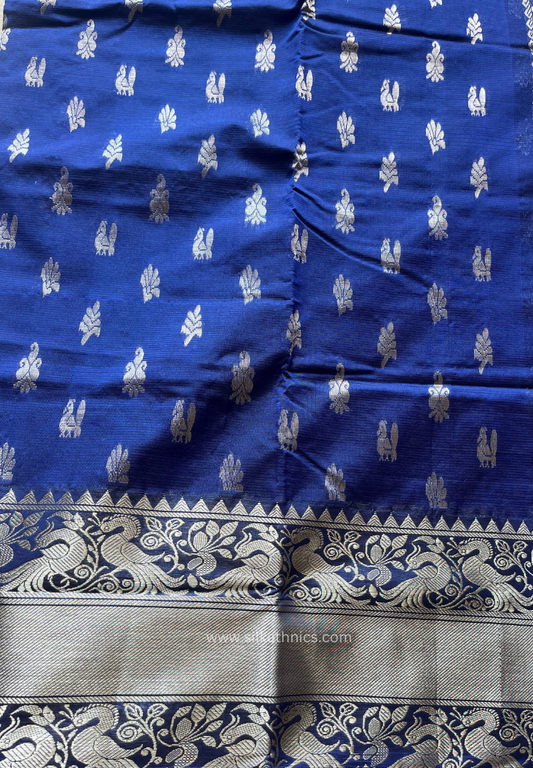 Royal Blue pure Mangalagiri silk saree | Alekya Collection