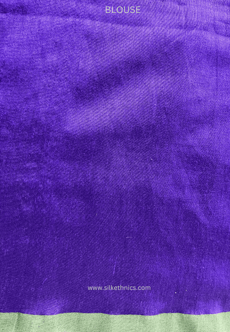 Purple Flamingo handpainted saree