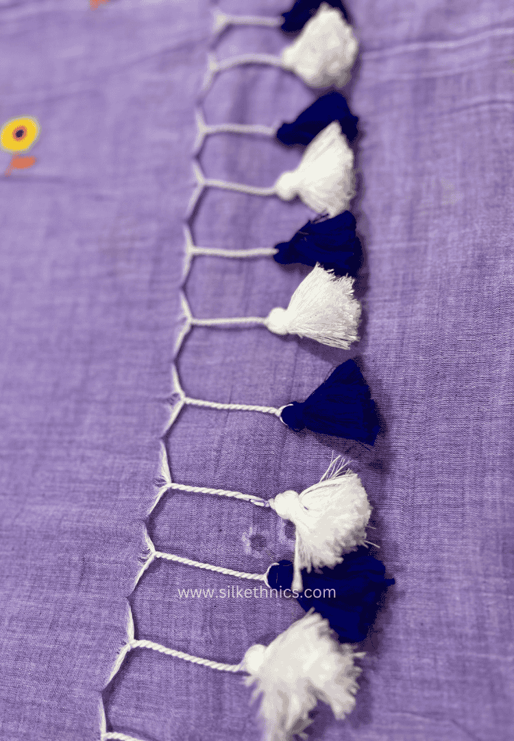 Soft lavender embroidered Rangreet saree