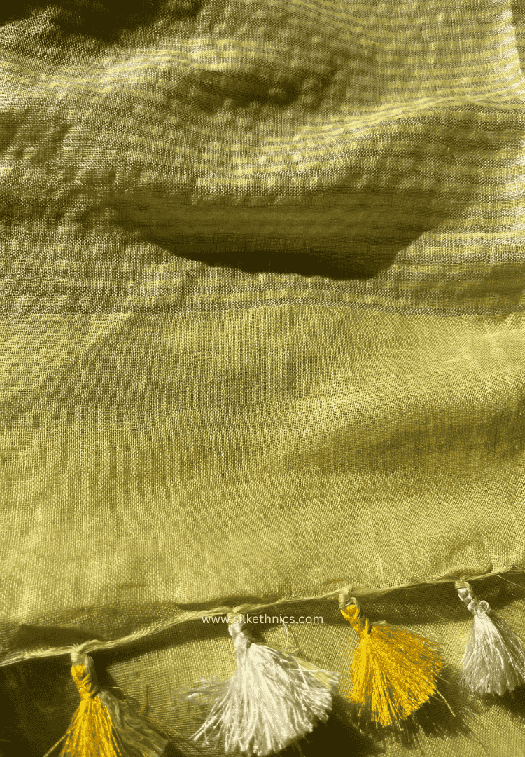 Pastel yellow Sitara linen saree
