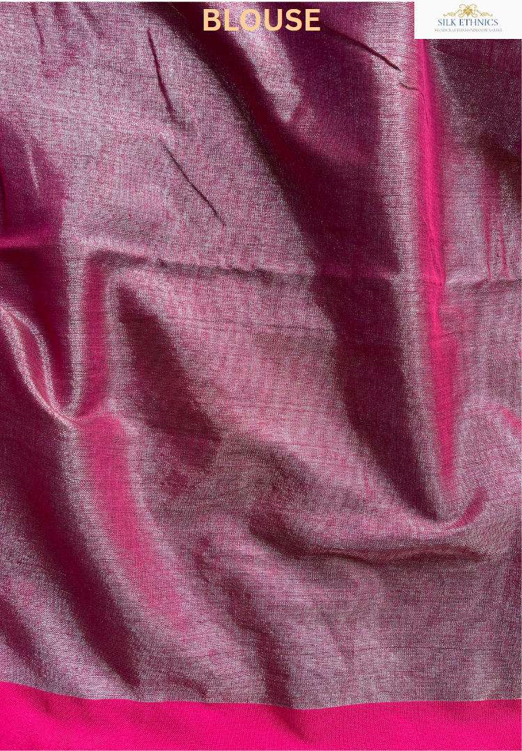 Sapphire blue tissue silk saree