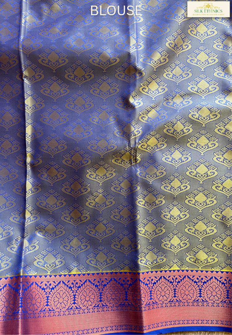 Dark pink Meena Copper zari saree