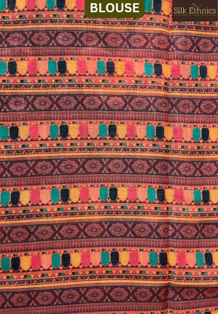 Ready to wear Black Ikkat Patola linen saree