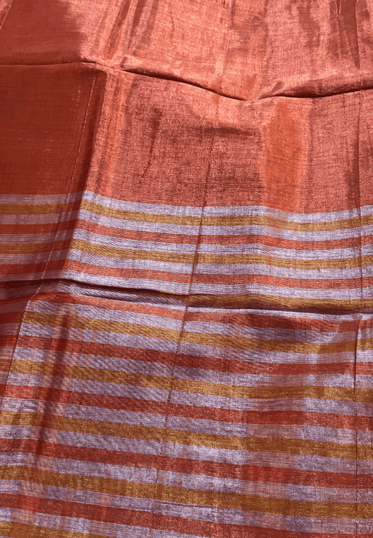 Rust orange Raga tissue saree