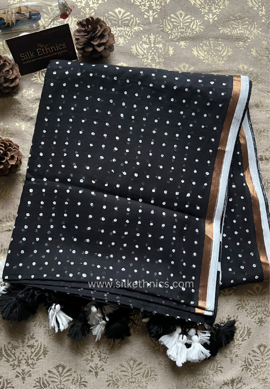 Blissful Black Polka dot saree