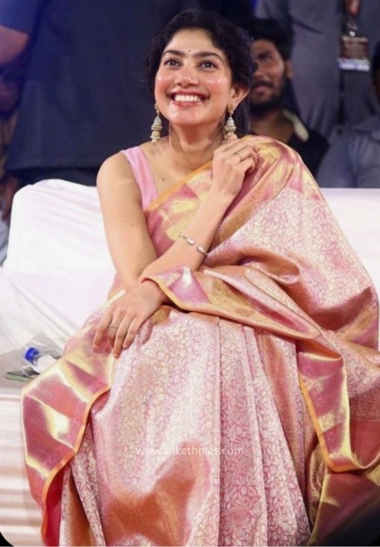 Blush Pink Banarasi silk Pallavi designer saree