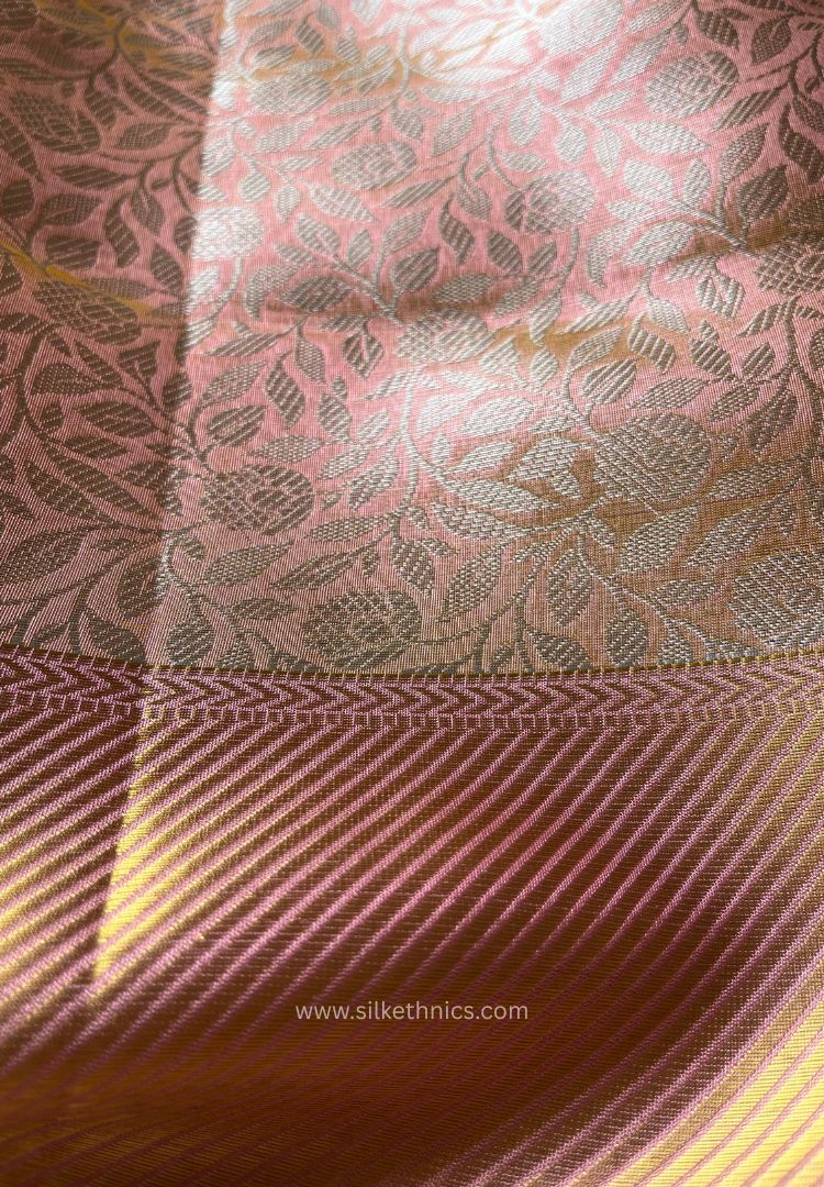 Blush Pink Banarasi silk Pallavi designer saree