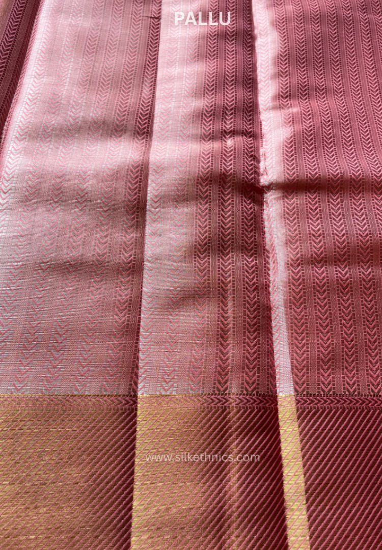 Blush Pink Banarasi silk Pallavi designer saree