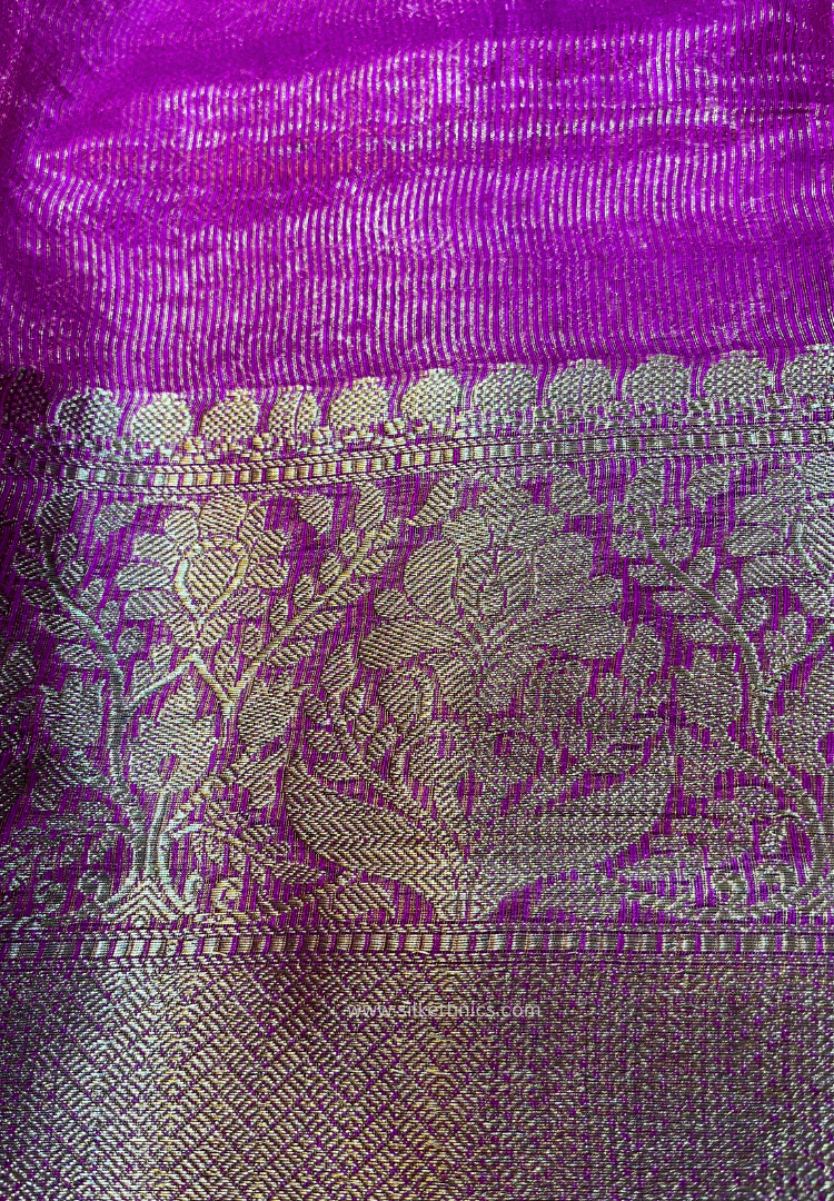 Pink Srija Banarasi linen saree