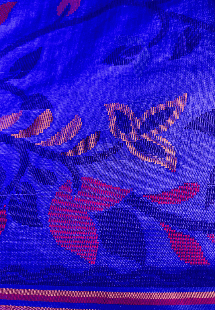 Royal Blue Rajshahi saree