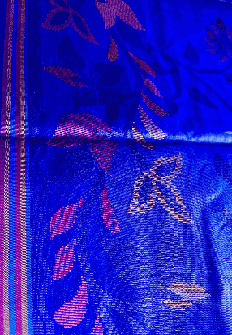 Royal Blue Rajshahi saree